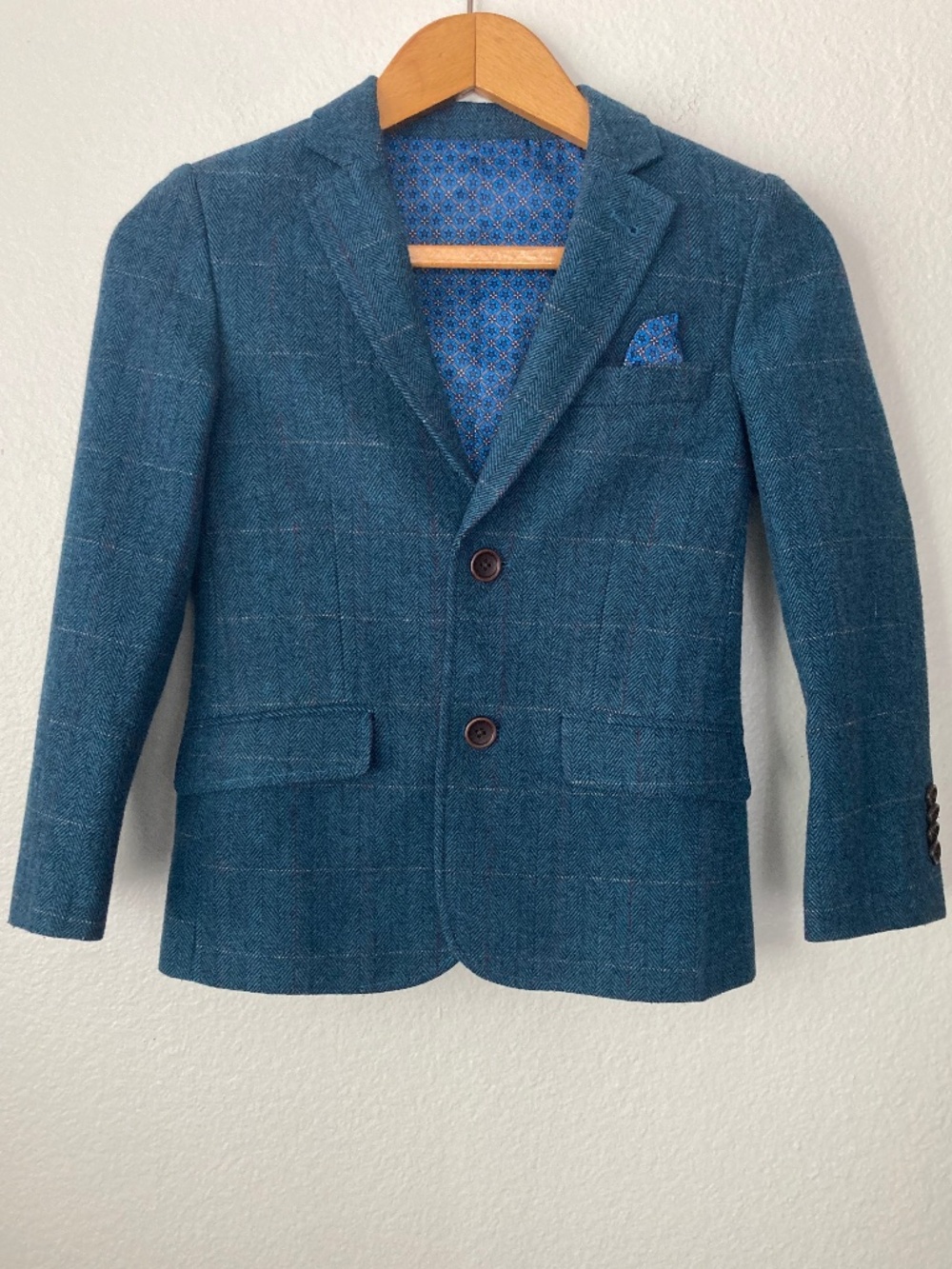 Isaac Mizrahi NY Navy Blue Wool Blend Blazer Jacket Kids Size 8 Formal Event